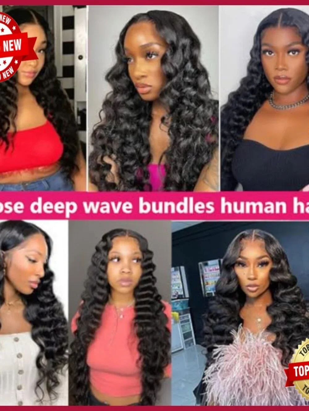 20 22 24 Inch Loose Deep Wave Brazilian Virgin Human Hair Extensions